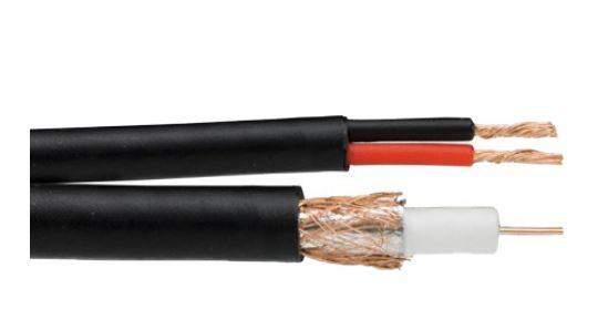 RG-59 Black Combo Coaxial CCS + 2*0.75 
